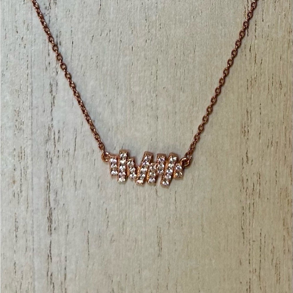 Freida Rothman Rose Gold Necklace with Sparkling Accents